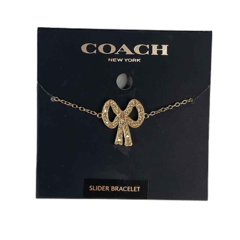 Coach Antique Bow Slider Bracelet, Gold Tone
